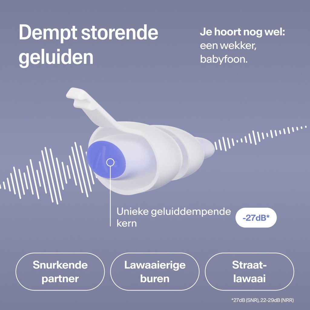 Geluidsdempende kern van Alpine SleepDeep, de beste oortjes voor slapen tegen snurken