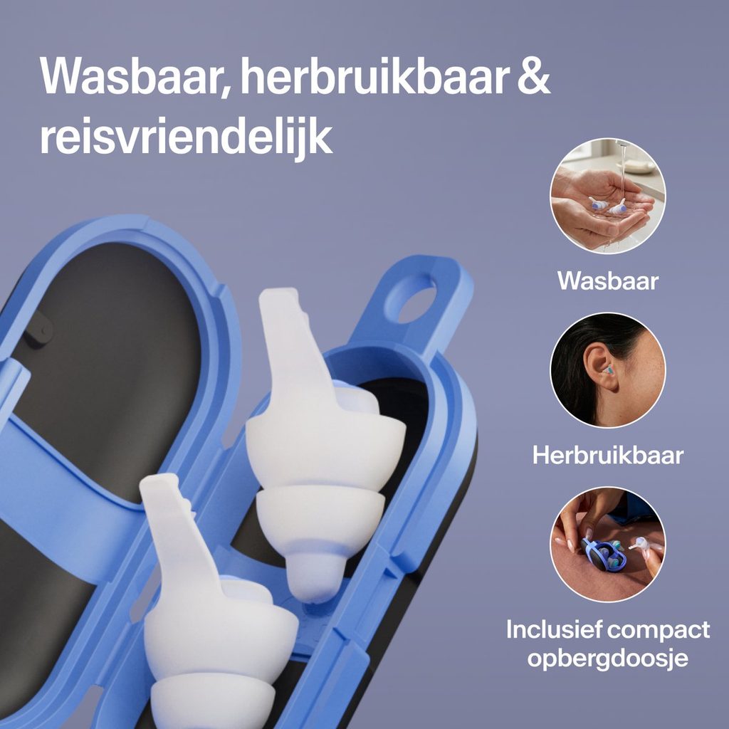 Wasbare Alpine SleepDeep oordoppen, de beste oortjes voor slapen met reisetui