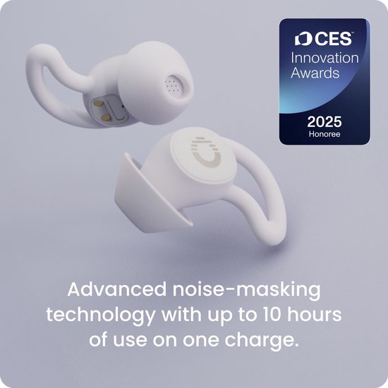 Geavanceerde geluidsmaskering technologie van Ozlo Sleepbuds, de beste oortjes voor slapen