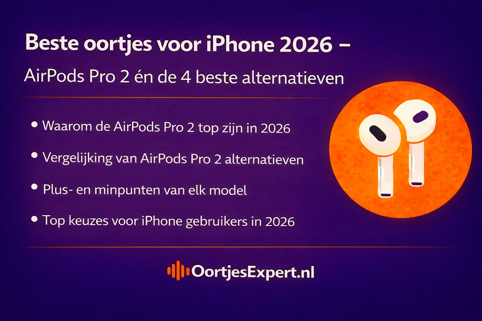 Beste oortjes voor iPhone 2026: AirPods Pro 2 en top alternatieven Bose, Sony, Jabra, Anker - getest door OortjesExpert.nl