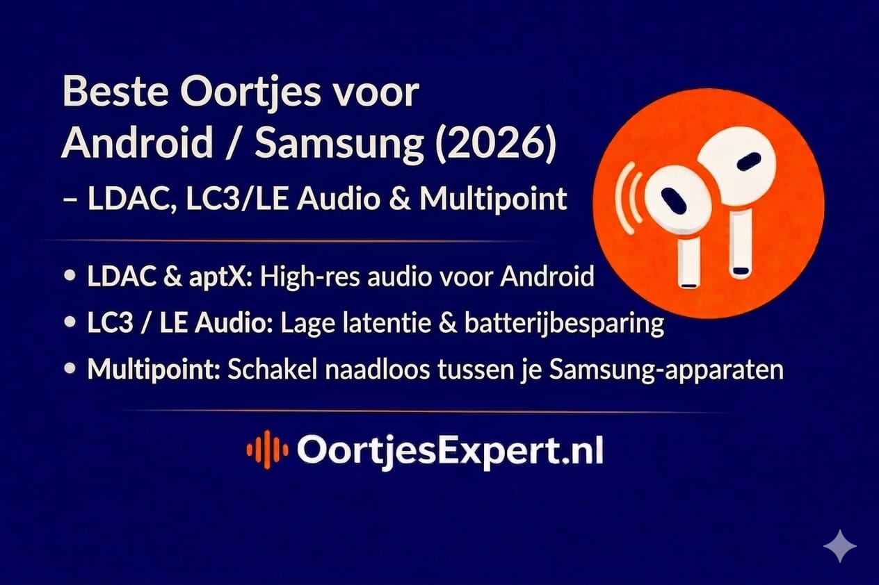 Beste oortjes Android Samsung 2026 LDAC LC3 LE Audio multipoint top 5