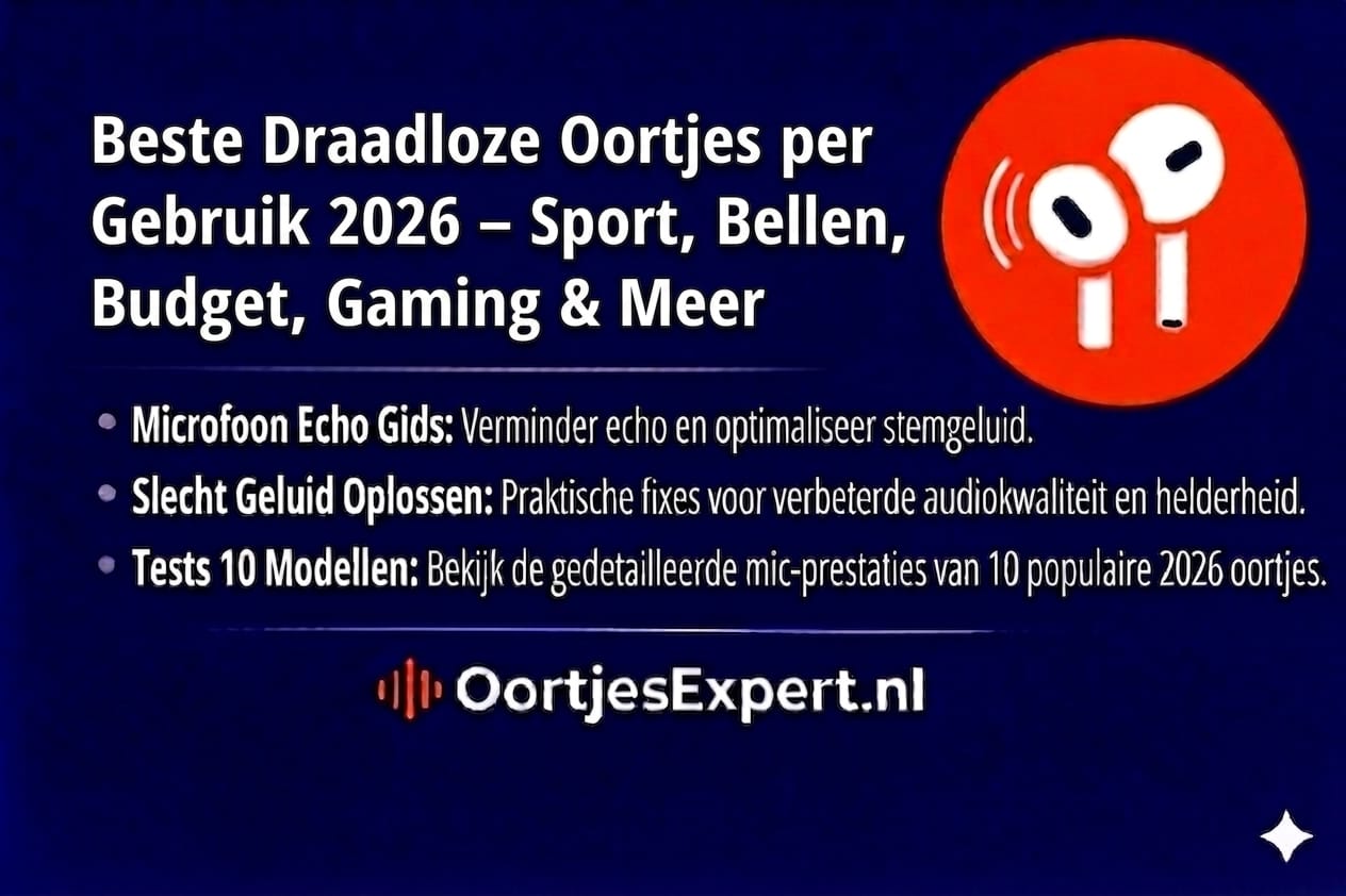 Assortiment draadloze oortjes 2026 voor sport, bellen, budget en gaming